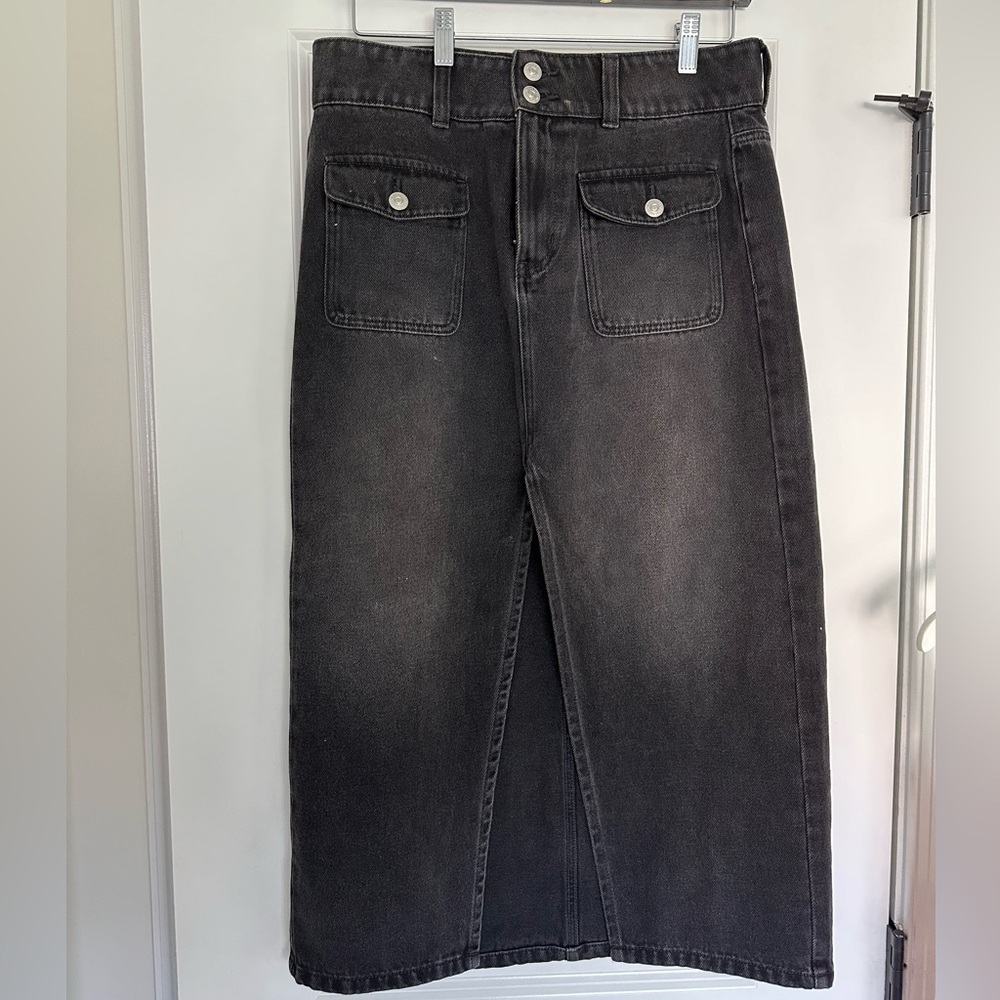 Free People Denim Midi Skirt